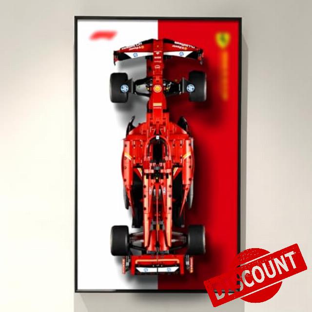 WETCEAOM Display Wallboard for Lego Technic Ferrari SF-24 F1 Model Car Kit Building Set 42207