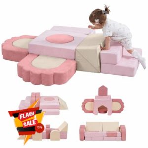 13 Pieces Foam Climbing Blocks for Toddlers 1-3|Floral Baby Soft Play Gym