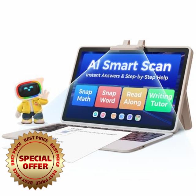 AI Kids Tablet with Scanner - 50000+ Content AI Tutor Learning Tablet with ELA
