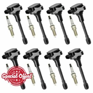 Set of 8 Ignition Coil Pack UF677 with 93501 Iridum Spark Plugs Compatible with 2011-2020 INFINITI QX56 QX80 Nis.san Armada 5.6L V8 Replace# 22448-1LA0A