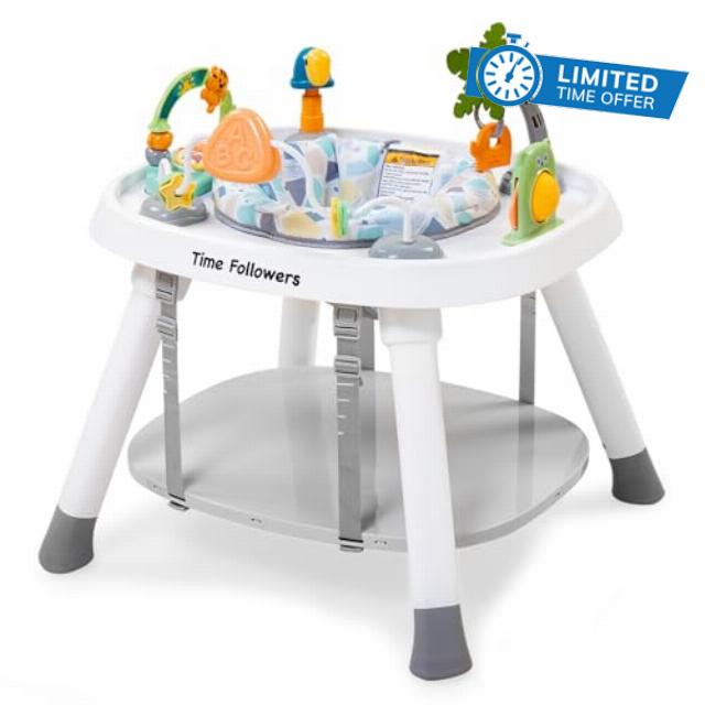 Time Followers® Baby Activity Center | 3-Stage 4Modes Standing Play Table | Baby Essential