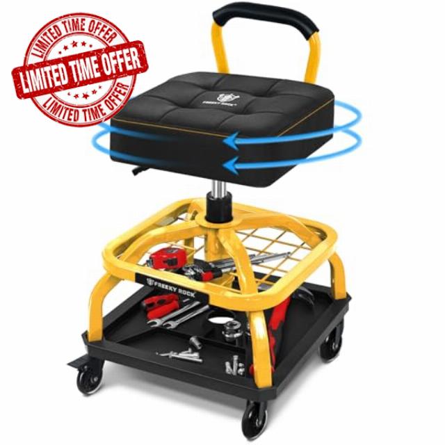 Rolling Shop Stool with Wheels