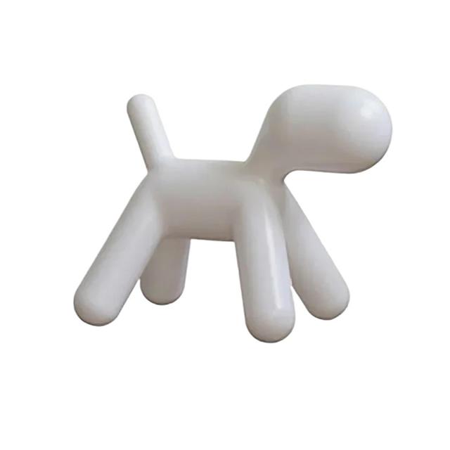 Animal Ottoman Multifunctional Footrest Nordic Shoe Changing Stool Balloon Dog Chair for Home Animal Footstool(White