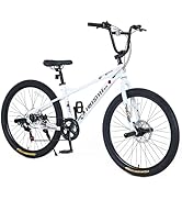 20 Inch Folding Bike for Adults, 7 Speed Foldable Bike with Basket, Lightweight Folding Bicycle w...