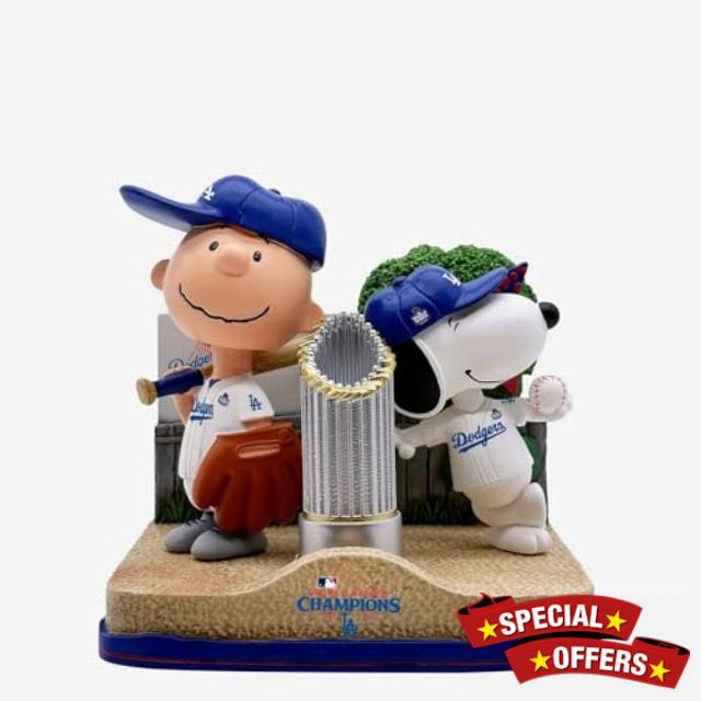 Charlie Brown Snoopy Los Angeles Dodgers 2024 World Series Champions Bobblehead