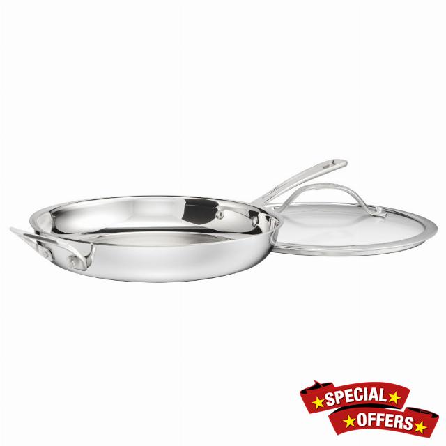 Cuisinart PureClad™ 12" Skillet with Helper Handle & Cover