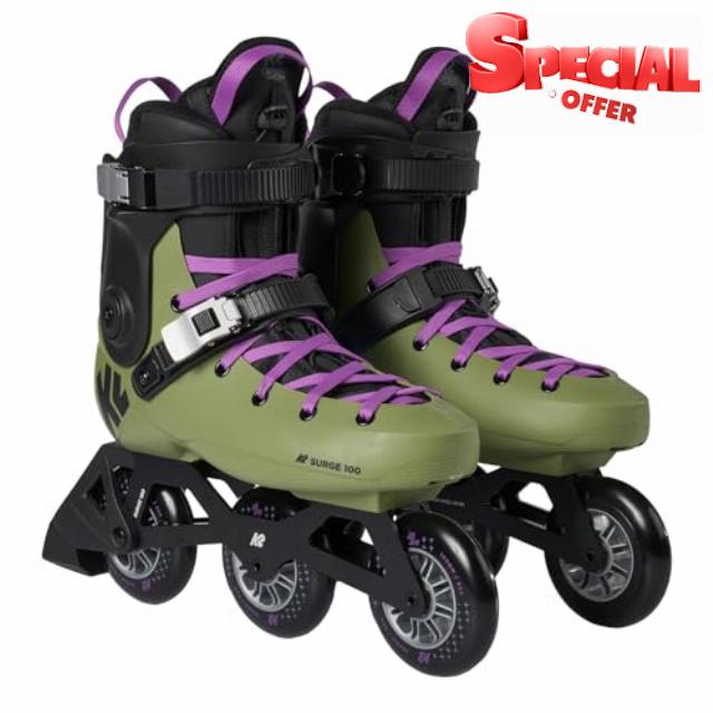 K2 Surge 100 3 Wheel Inline Skates for Men Women Adult