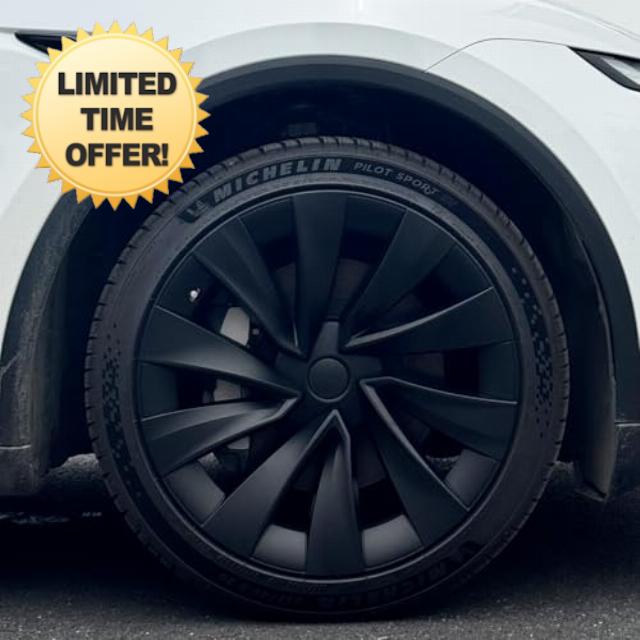 2025 Tesla Model Y Juniper Wheel Covers 20 Inch 2025 Tesla Model y Wheel Cover Model y hubcaps Easy Snap-On Installation (Matte Black)