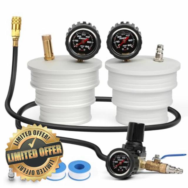 Charge Air Cooler CAC Boost Leak Tester Kit 3" 3.5" 4" Stepped Adapters