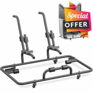 Adjustable Hard top Storage Rack Upgrade Top Carrier with Armrests Compatible with 1987-2025 Jeep Wrangler JK JL YJ TJ JKU JLU Unlimited Movable Bracket Sliding Cart for 2/4 Door (Black)