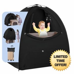Pack n Play Blackout Tent/Cover - Sleep Pod for Babies Toddlers with Portable 95% Light-Blocking Canopy - Travel-Friendly Nursery Tent