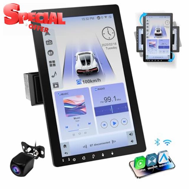10.1" Rotable Single Din Car Stereo