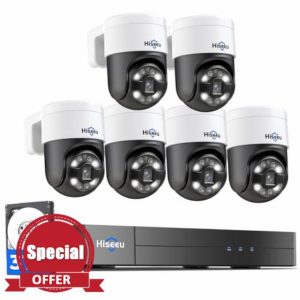 [300°Pan 90°Tilt+Human Tracking] Hiseeu 4K PoE PTZ Camera System