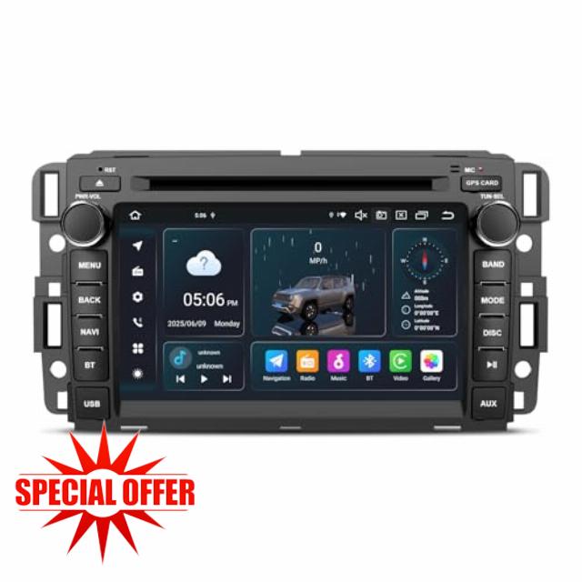 SWTNVIN Car Stereo Radio for GMC Sierra Yukon Chevrolet Buick Chevy Silverado Android 14 DVD Player Double Din 7inch IPS 1280 * 720 QLED Multimedia Radio 4G Navi Support WiFi BT SWC Octa-core 4G+64G
