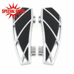 Motorcycle Floorboards Front Phantom Foot Pegs Footrest for Harley Touring 86-2023 Road King Street Glide Road Glides 1986-2017 Softail FL Fat Boy 2012-2016 Dyna FLD (Chrome)