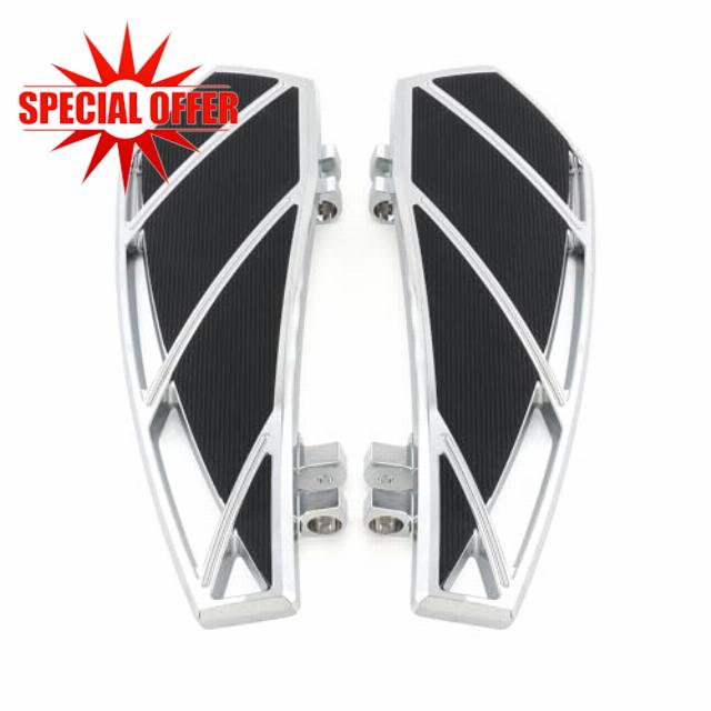 Motorcycle Floorboards Front Phantom Foot Pegs Footrest for Harley Touring 86-2023 Road King Street Glide Road Glides 1986-2017 Softail FL Fat Boy 2012-2016 Dyna FLD (Chrome)