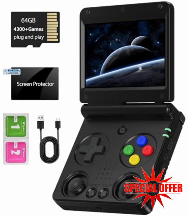 RG34XXSP Foldable Retro Handheld Game Console