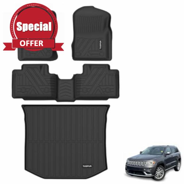 for Jeep Grand Cherokee Floor Mats 2016-2021 & 2022 WK (5-Seater) - All-Weather Waterproof Car Floor Mats & Cargo Liner