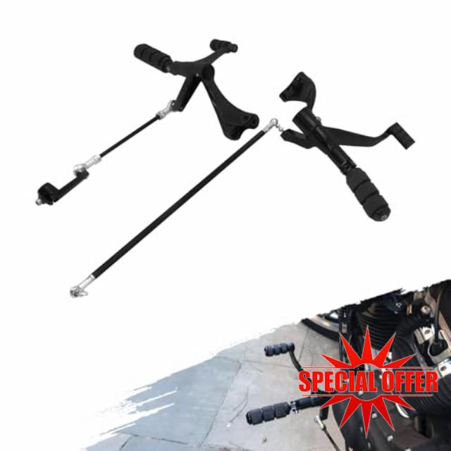 Motorcycle Forward Controls Complete Kit Footpegs Levers Linkages Fit For Harley Sportster XL 1200 883 2004-2013 Roadster Forty Eight Iron Superlow Nightster (Black