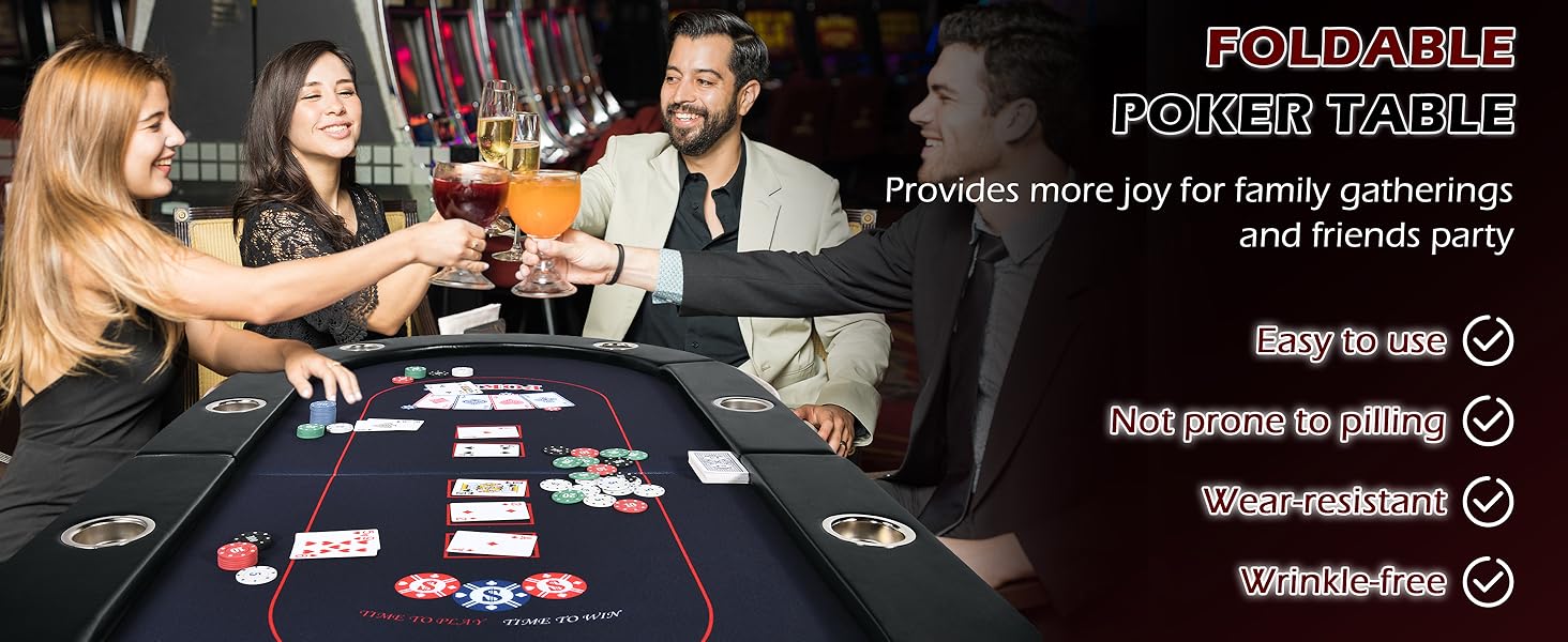 8 PLAYER POKER TABLE FOLDABLE