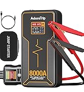 Adoretrip 6000Amp Car Jump Starter with Air Compressor, 12V Safe Lithium Auto Battery Booster (up...