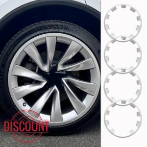 KAVANIC 2025 Tesla Model Y Rim Protectors 20 Inch [4-Pack] - Premium ABS Silver Rim Guards