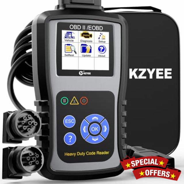 KZYEE KC601 Heavy Duty Truck Scanner – Full System Diesel Code Reader for CAT