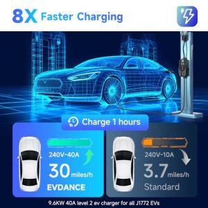240V 9.6KW Portable Electric Vehicle Charging Stations with NEMA 14-50P