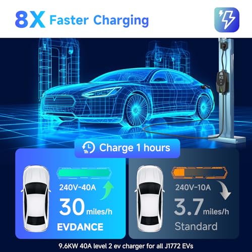240V 9.6KW Portable Electric Vehicle Charging Stations with NEMA 14-50P