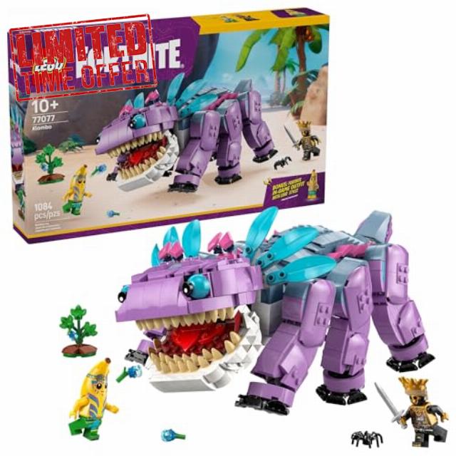 LEGO Fortnite Klombo Kids Toy - Fortnite Action Figure with Peely and Oro Minifigures - Pretend Play and Building Toy for Girls and Boys 10+ - Gift Idea for Birthdays and Gaming Fans - 77077