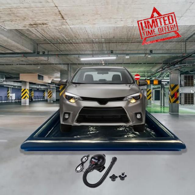 Inflatable Car Wash Mat 9.7' x 19.5' Containment PVC Garage Floor Mat Non-Slip Heavy Duty Waterproof Protection from Water