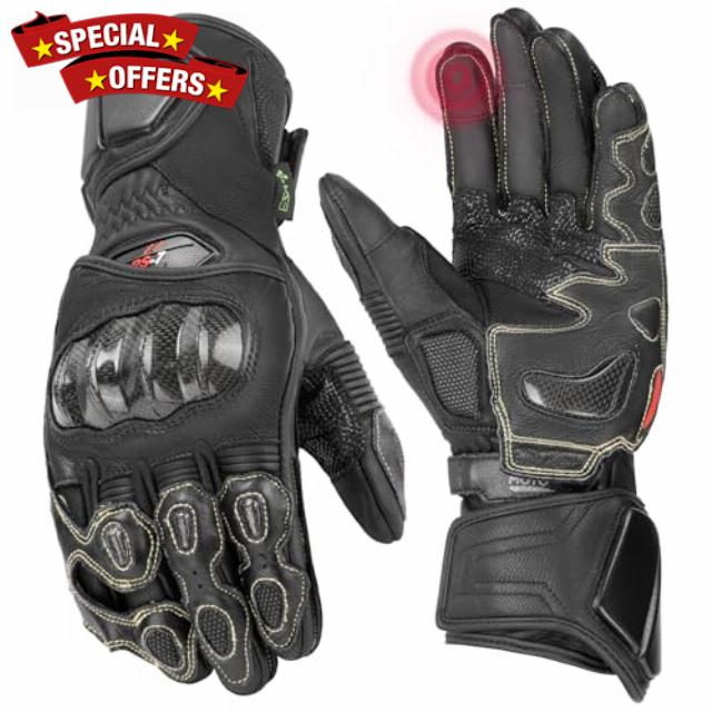 KEMIMOTO Leather Motorcycle Gloves for Men and Women