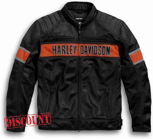 MENS TRENTON MESH BLACK MOTORCYCLE RIDING JACKET 98111-16VM