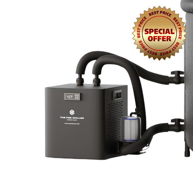 – Standard Water Chiller – Compact Cold Plunge Cooling System – 41°F Adjustable Temperature – Pairs with Ice Pod Pro & Long Pod – 24/7 Water Circulation & Built-in Filtration