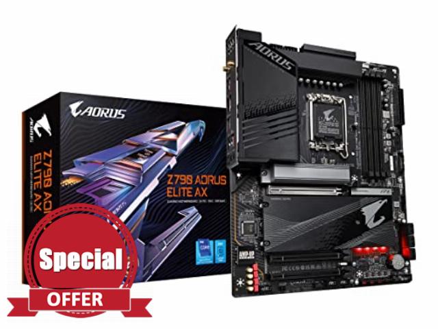 GIGABYTE Z790 AORUS Elite AX (LGA 1700/ Intel Z790/ ATX/ DDR5/ Quad M.2/ PCIe 5.0/ USB 3.2 Gen2X2 Type-C/Intel WiFi 6E/ 2.5GbE LAN/Q-Flash Plus/PCIe EZ-Latch/Gaming Motherboard)