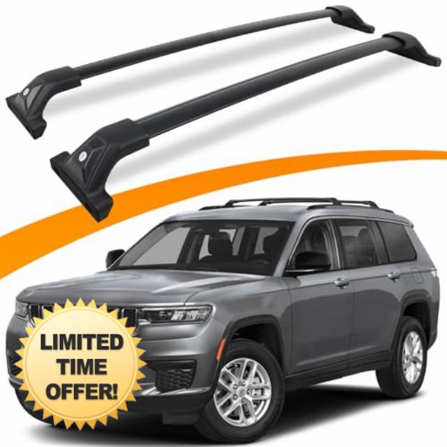 Snailfly 265 LBS Lockable Roof Rack Cross Bars Fit for 2021-2025 Jeep Grand Cherokee L 3-Row & 2022-2025 Jeep Grand Cherokee 2-Row Crossbars Cargo Bars Accessories