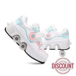 Roller Skates for Women - Retractable Roller Shoes 2-in-1 for Indoor & Outdoor Skating with Adjustable Wheels