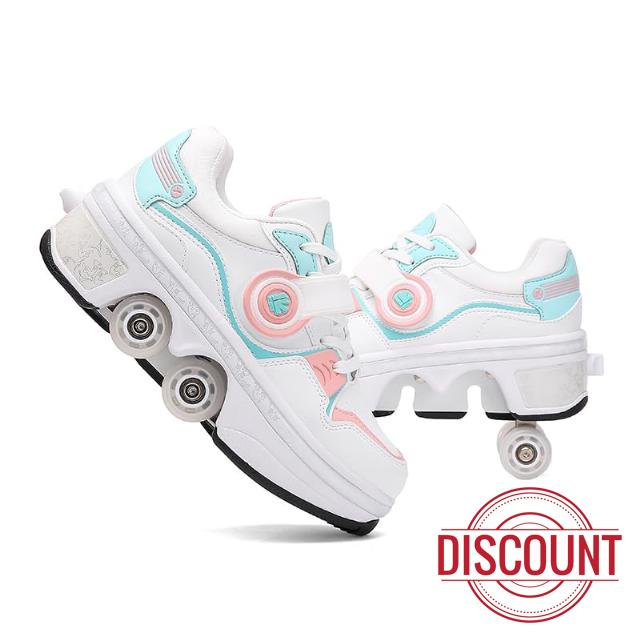Roller Skates for Women - Retractable Roller Shoes 2-in-1 for Indoor & Outdoor Skating with Adjustable Wheels