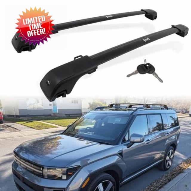 265LBS Lockable Cross Bars Roof Rack Fit for Hyundai Santa Fe 2024 2025 Aluminum Crossbars Cargo Bar Luggage Baggage Carrier Rooftop Accessories