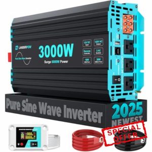 3000 Watt Pure Sine Wave Inverter 12V DC to 120V AC for RV