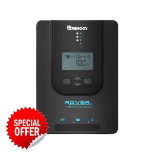 Renogy Charge Controller-Rover 20A MPPT 12V/24V Auto-Detect LCD Display | 99.9% Efficiency for Gel/Flooded/Lithium Batteries | Dual-Peak Tracking & Modbus Support (20A 12V/24V)