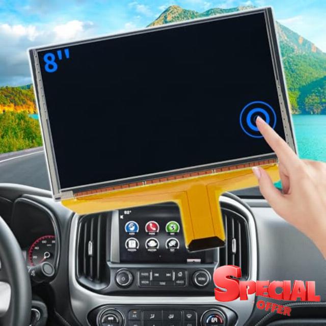 LCD Touch Screen Replacement DJ080PA-01A Digitizer Screen Radio Fit 2014-2018 Chevy Silverado Tahoe Chevrolet Colorado OEM Navigation