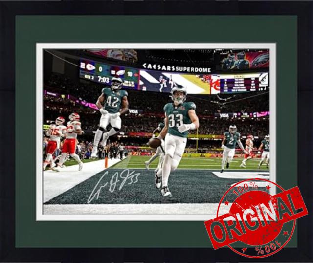 Framed Cooper DeJean Philadelphia Eagles Super Bowl LIX Champions Autographed 16" x 20" Super Bowl LIX Photograph - Autographed NFL Photos