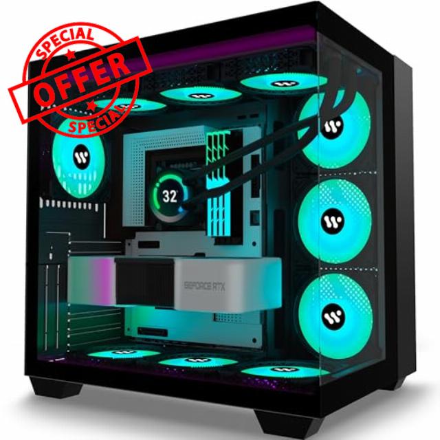 PC CASE ATX 9 PWM ARGB Fans Pre-Installed