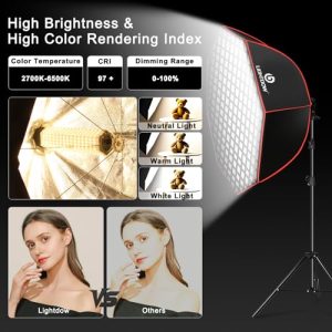 Photography Lighting Kit with Honeycomb Grid & 110W 2700K-6500K LED Lamp & RC & 2 Tripod Stands