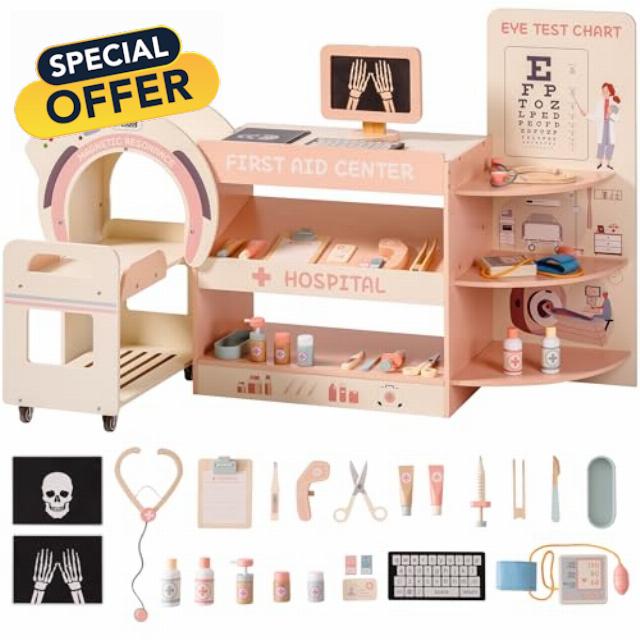 ROBOTIME Wooden Kids Doctor Kit
