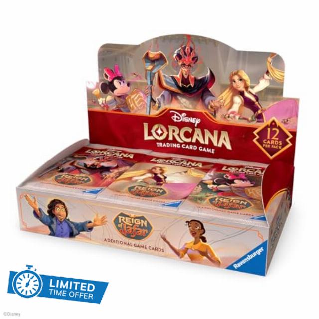 Ravensburger Disney Lorcana TCG: Reign of Jafar Booster Pack Display | 24 Packs with 12 Trading Cards Each | Ideal for Collectors & Disney Fans | Suitable for Ages 8+