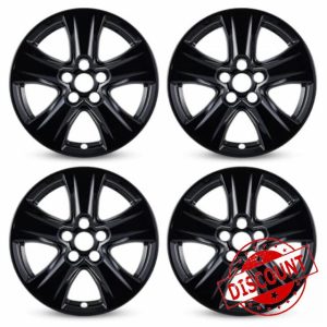 Glossy Black Wheel Skins Compatible with 2019-2024 Toyota RAV4/RAV4 Hybrid ;Set of 4 Pcs;17 inch