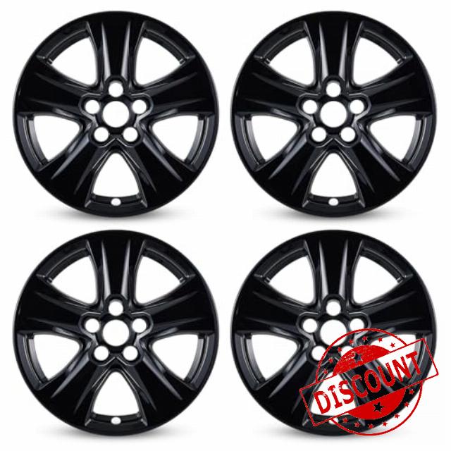 Glossy Black Wheel Skins Compatible with 2019-2024 Toyota RAV4/RAV4 Hybrid ;Set of 4 Pcs;17 inch