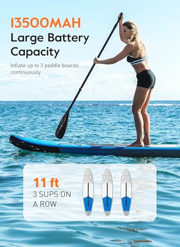 Max 20 PSI High Pressure and 30% Faster Dual Stage SUP Air Pump